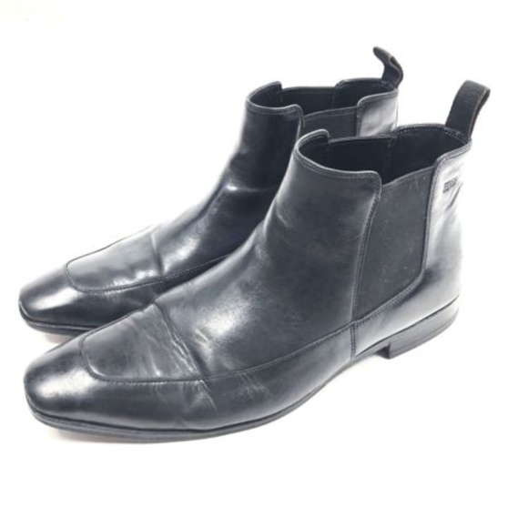 Hugo Boss Other - Hugo Boss Dress Boots Ankle Leather Slip On Maxis